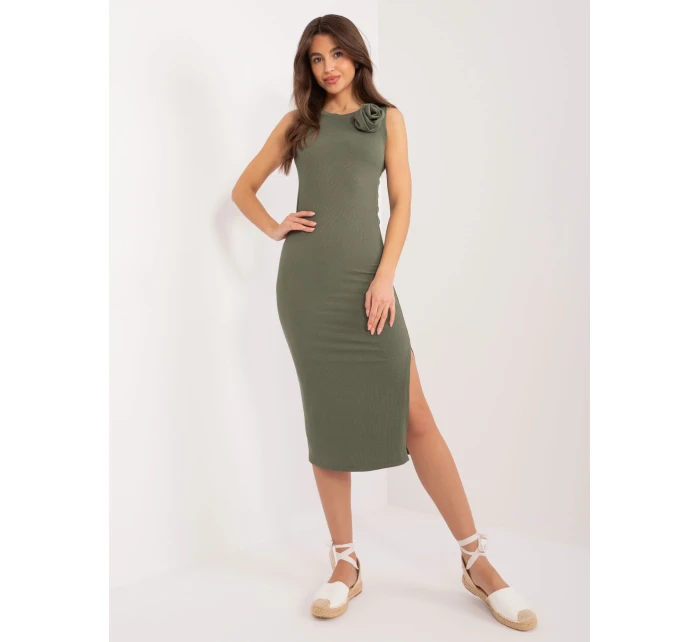 Sukienka DHJ SK model 19760124 khaki - FPrice Sukienka DHJ SK model 19760124 khaki - FPrice