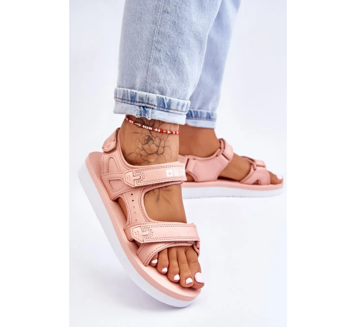 Dámské sportovní sandály na platformě Big Star LL274788 Růžové