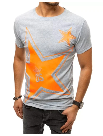 Pánské tričko s potiskem světle šedé model 21962695 - Dstreet Pánské tričko s potiskem světle šedé model 21962695 - Dstreet