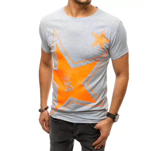 Pánské tričko s potiskem světle šedé model 21962695 - Dstreet Pánské tričko s potiskem světle šedé model 21962695 - Dstreet