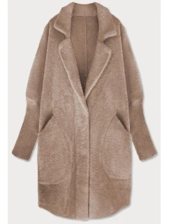 Vlněný přehoz přes oblečení typu "alpaka" ve velbloudí barvě (7108)