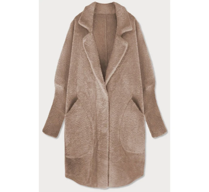 Vlněný přehoz přes oblečení typu "alpaka" ve velbloudí barvě (7108)