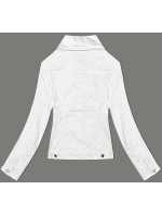 Bílá dámská džínová bunda na knoflíky (W023)