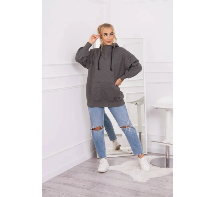 Mikina Warm-up s polovičním zipem v grafitové barvě