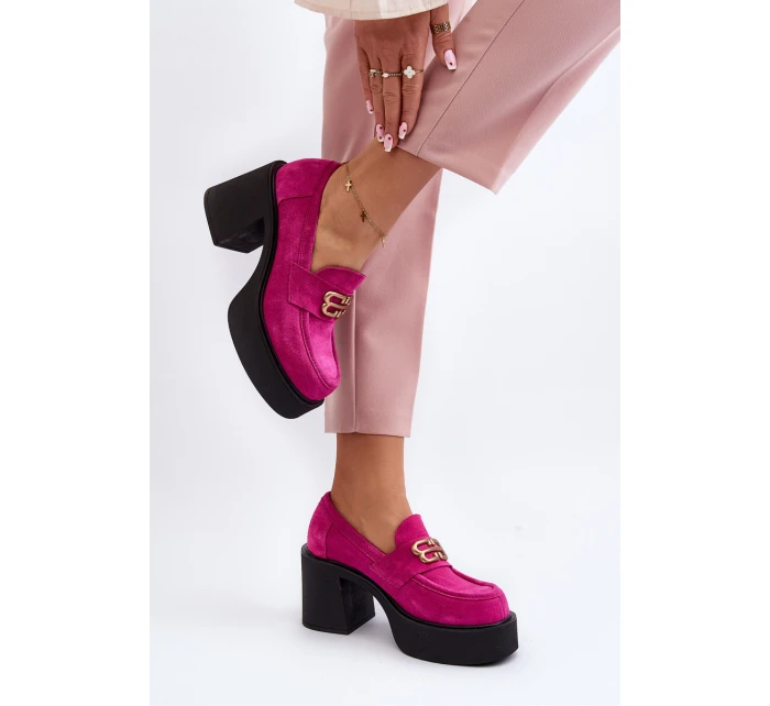 Zazoo 20170 Dámské Semišové Polobotky Na Podpatku Fuksie Zazoo 20170 Dámské Semišové Polobotky Na Podpatku Fuksie