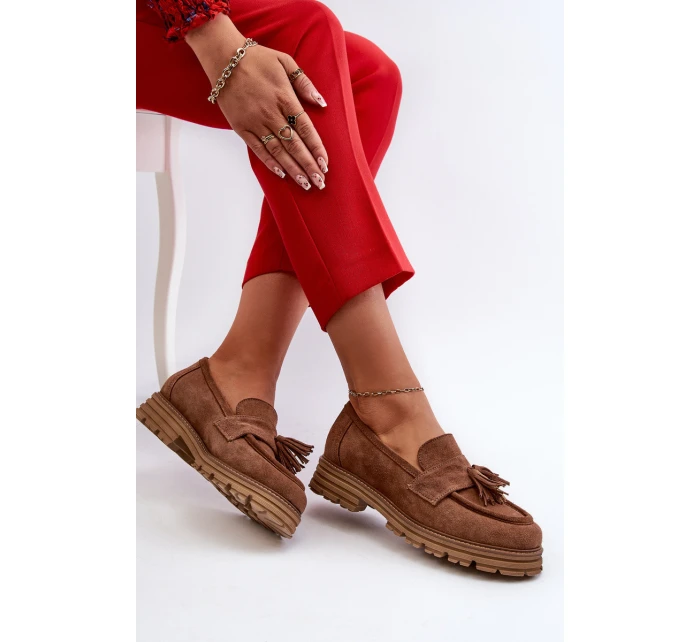 Semišové Dámské Mokasíny S Hnědé model 21660938 - Zazoo