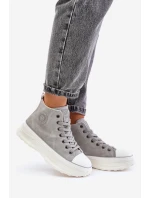 Zateplené dámské tenisky na platformě Big Star model 21676741 šedé - Big Star Shoes Zateplené dámské tenisky na platformě Big Star model 21676741 šedé - Big Star Shoes