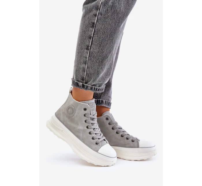 Zateplené dámské tenisky na platformě Big Star model 21676741 šedé - Big Star Shoes Zateplené dámské tenisky na platformě Big Star model 21676741 šedé - Big Star Shoes