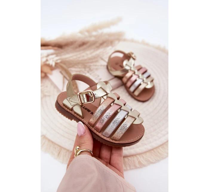 Dětské sandály dívčí z eko kůže zlaté Mariana Dětské sandály dívčí z eko kůže zlaté Mariana