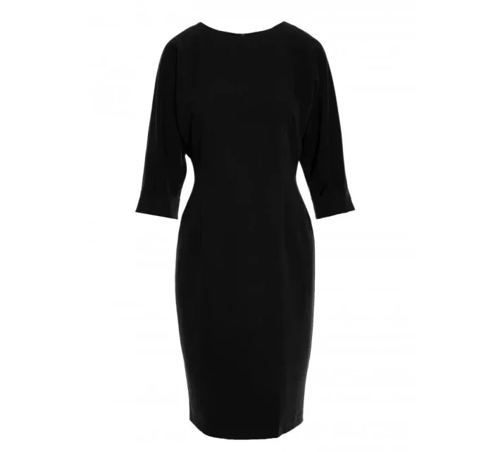 S324 Pouzdrové šaty s netopýřími rukávy - černé