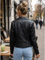 Dámská kožená bunda ve stylu Ramones, černá, FashionStreet TY5723