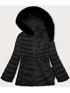 Černá dámská bunda s kapucí J Style pro přechodné období (11Z8093)