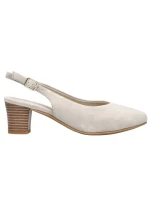 Béžové kožené lodičky s otevřenou špičkou Rieker 44651-60