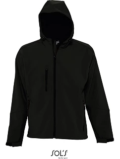 SOL'S Replay Men Pánská 3-vrstvá softshellová bunda s kapucí 25.6602 black
