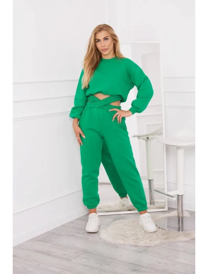 Zateplený set s krátkou mikinou zelený Zateplený set s krátkou mikinou zelený