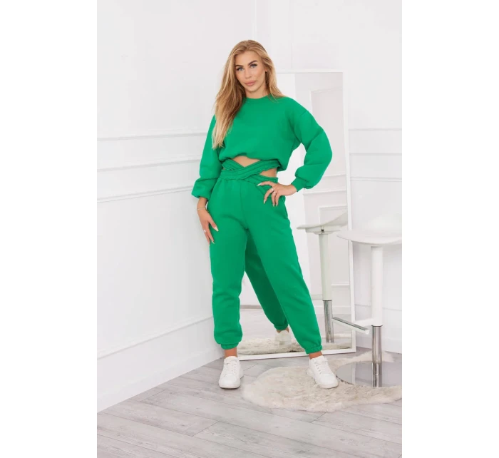 Zateplený set s krátkou mikinou zelený Zateplený set s krátkou mikinou zelený