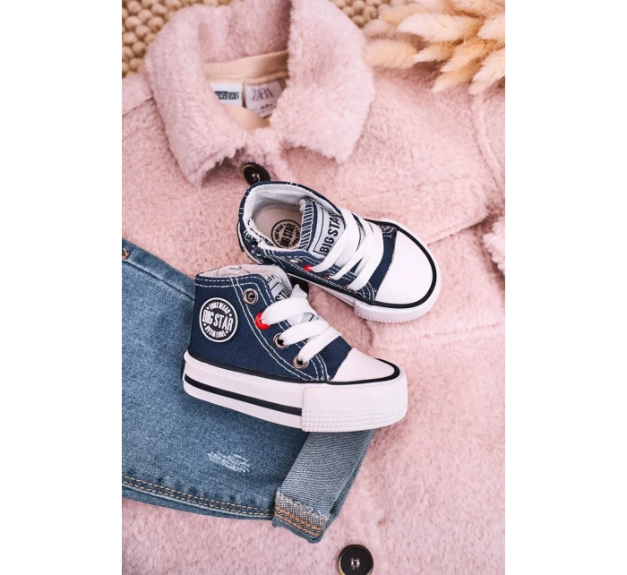 Dětské Tenisky Vysoké Se Zipem BIG STAR model 21545337 Tmavě Modré - Big Star Shoes Dětské Tenisky Vysoké Se Zipem BIG STAR model 21545337 Tmavě Modré - Big Star Shoes