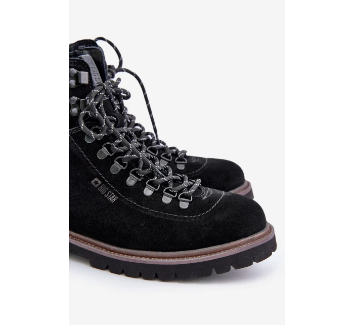 Semišové Zateplené Boty Třpytky Pánské Big Star OO174643 Černé Semišové Zateplené Boty Třpytky Pánské Big Star OO174643 Černé