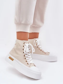 Vysoké Dámské Tenisky Na Platformě Béžové model 21689012 - Boto