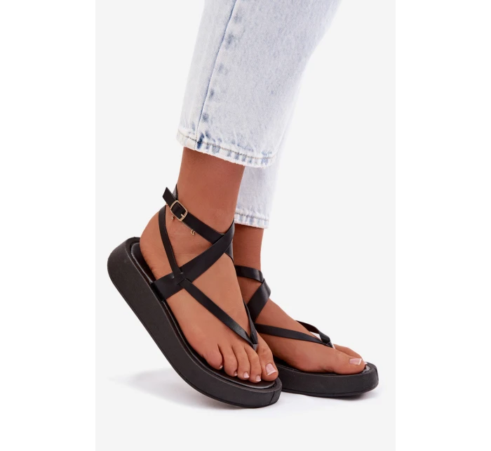 Dámské sandály Japonky na platformě Černé Gelira Dámské sandály Japonky na platformě Černé Gelira
