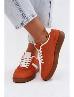 Dámské tenisky z imitace semiše oranžové Calira