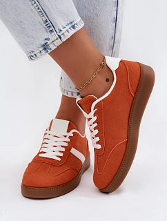Dámské tenisky z imitace semiše oranžové model 22133860 - Boto