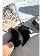 Dámské botky na podpatku s vázáním Halisse – černé Dámské botky na podpatku s vázáním Halisse – černé