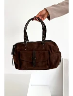 Dámská kabelka z eko semiše Gressa – čokoládová