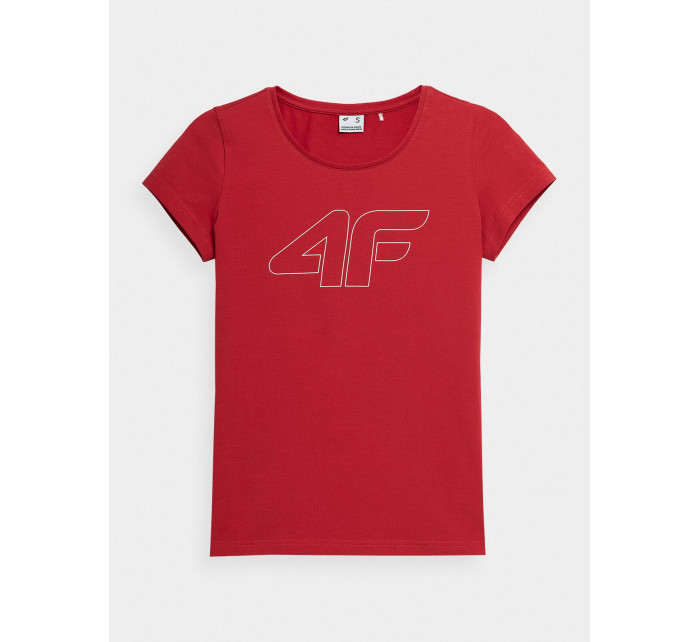Dámské tričko s potiskem 4FSS23TTSHF583-62S červené - 4F