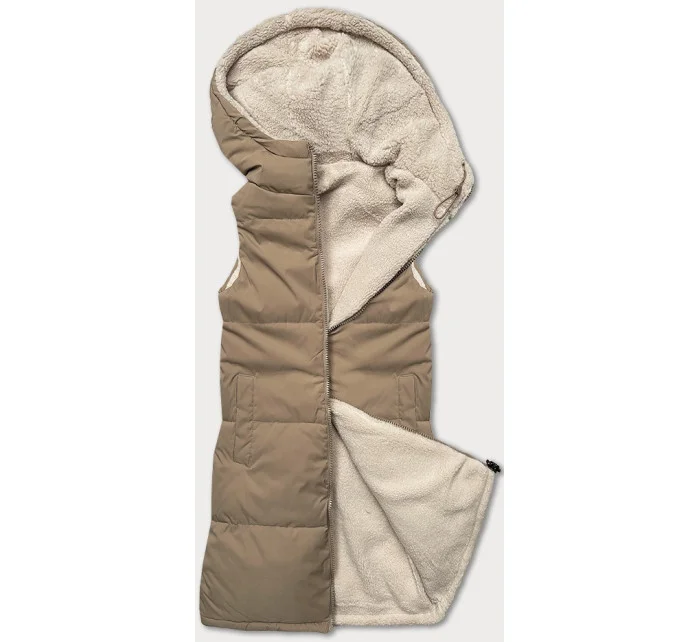 Béžová oboustranná dámská vesta typu model 20709108 - J.STYLE Béžová oboustranná dámská vesta typu model 20709108 - J.STYLE