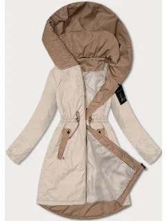 Světle béžová dámská bunda se stahováním v pase S'West (B8352-46)