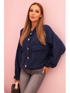 Dámská mušelínová košile s dlouhým rukávem granátová