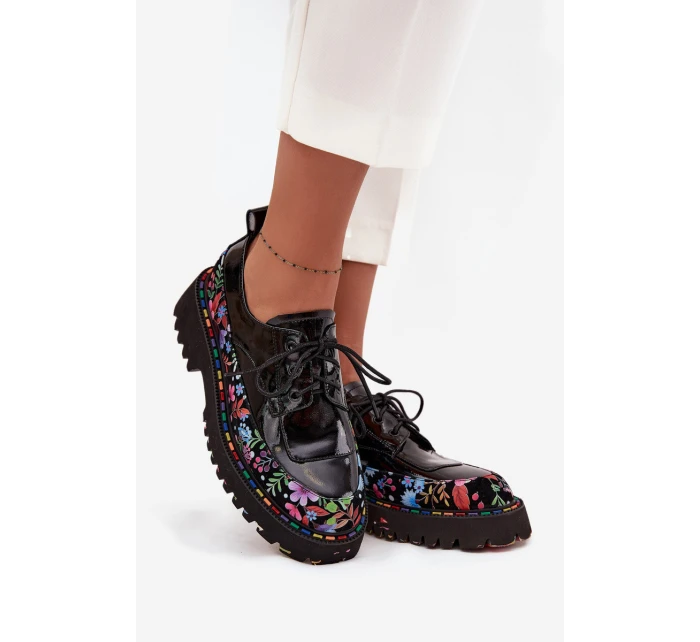 Lakované polobotky z pravé kůže s vzorem model 21712368 Černé - Artiker