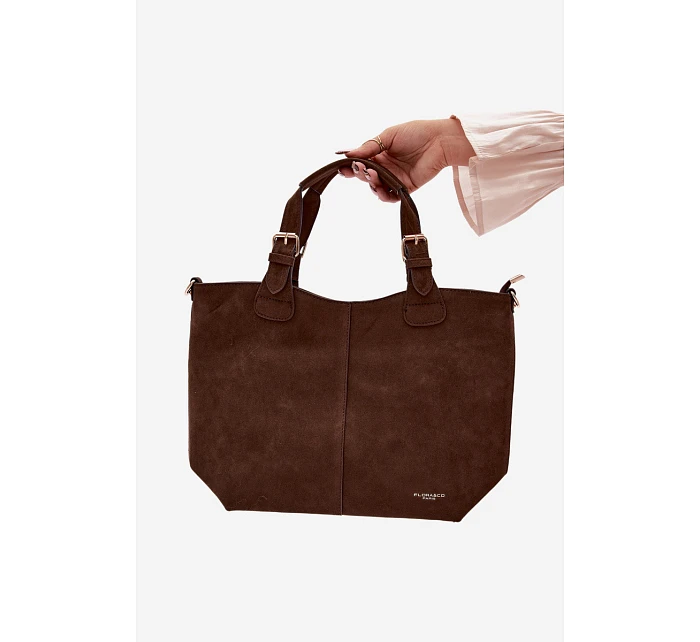 Hnědá kabelka z imitace semiše Clarette