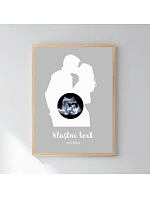 Personalizovaný magický fotoobraz v rámu - čtverec 30x40 - s párem a ultrazvukem Personalizovaný magický fotoobraz v rámu - čtverec 30x40 - s párem a ultrazvukem