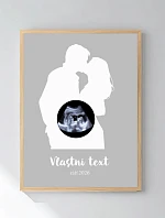 Personalizovaný magický fotoobraz v rámu - čtverec 30x40 - s párem a ultrazvukem
