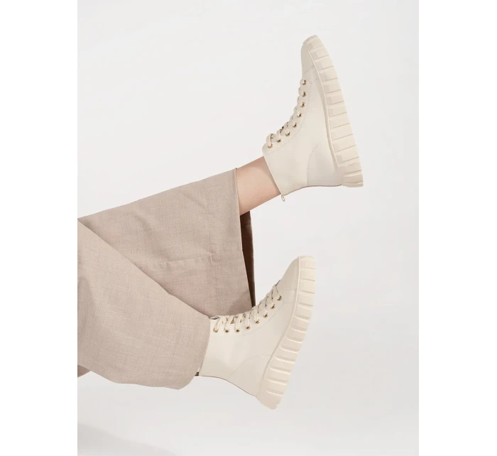 Trendy dámské Jasnobeżowy  tenisky platforma