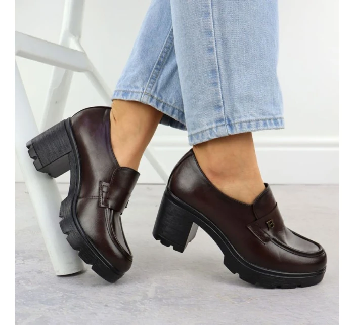 Dámské mokasíny na klínku hnědé Potocki SZ12700