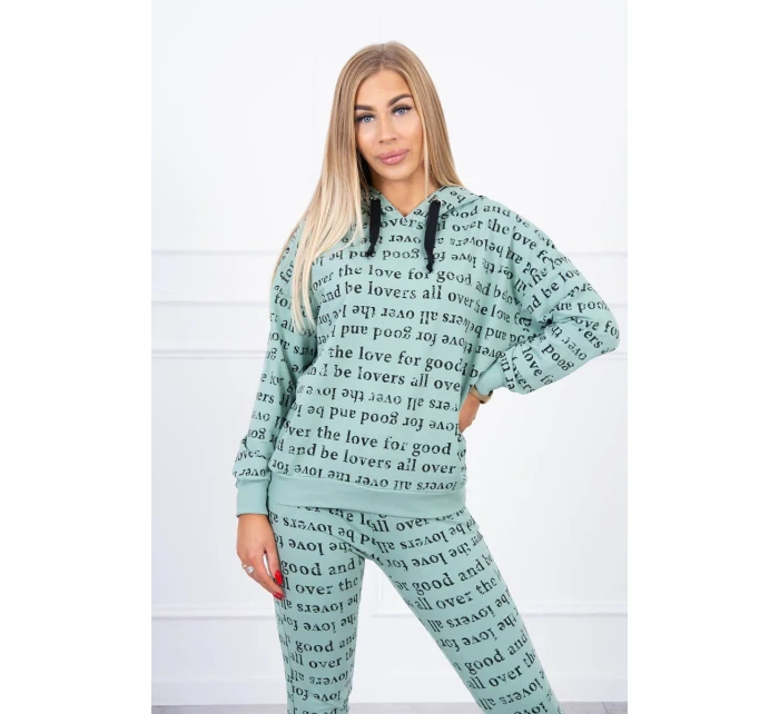 Tištěná sada tmavě mátová Tištěná sada tmavě mátová