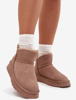 Dámské sněhule z přírodního semiše Vinceza – béžové