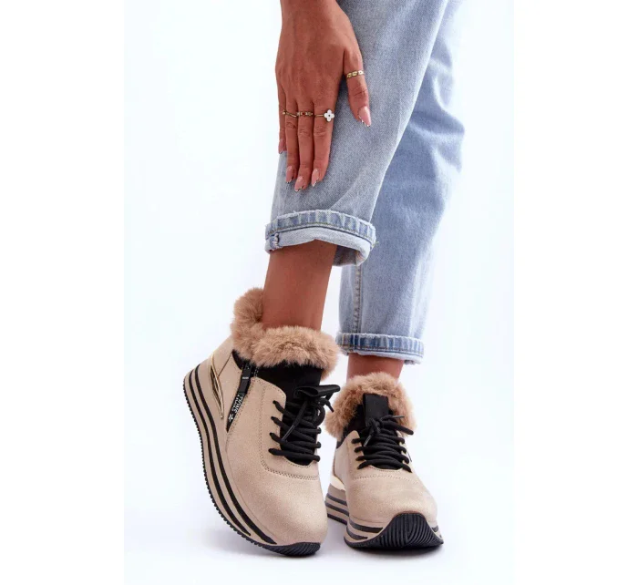 Dámská sportovní kotníková obuv model Béžová s černou Step in style model 20705893 - Inello