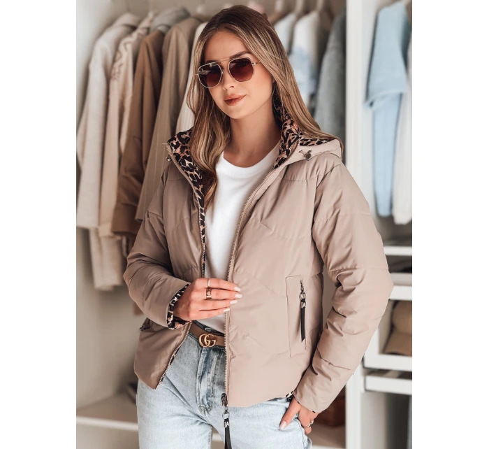 Dámská oboustranná přechodná bunda ZIBERKA béžová FashionStreet TY4870