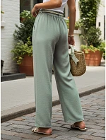 Dámské kalhoty se širokými nohavicemi, zelené, FashionStreet UY3072 Dámské kalhoty se širokými nohavicemi, zelené, FashionStreet UY3072