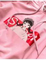 Dámská sportovní mikina ve špinavě růžové barvě s kapucí model 16150032 - Ambitionfly Dámská sportovní mikina ve špinavě růžové barvě s kapucí model 16150032 - Ambitionfly