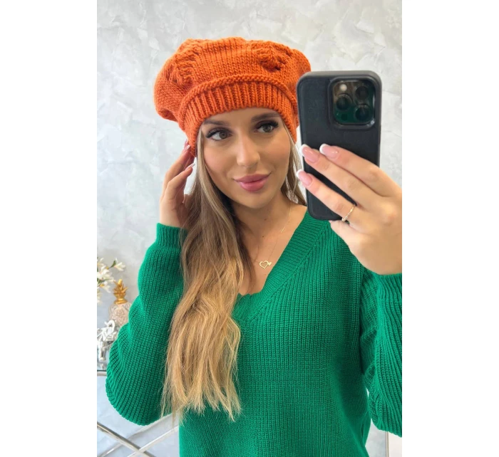 Dámská čepice Sofia model 18752193 oranžová - K-Fashion Dámská čepice Sofia model 18752193 oranžová - K-Fashion