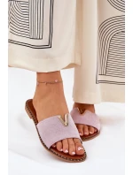 Dámské Sandály Na Plochém Podpatku S Ozdobnými Fialové model 21689075 - Boto Dámské Sandály Na Plochém Podpatku S Ozdobnými Fialové model 21689075 - Boto