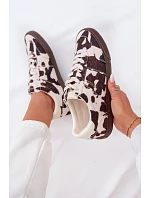 Dámské tenisky s nášivkami Big Star TT274369 Bílá-hnědé