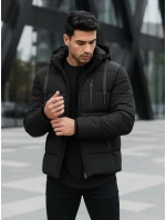 Pánská prošívaná zimní bunda s kapucí černá Dstreet TX5117