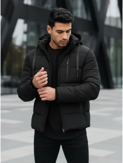 Pánská prošívaná zimní bunda s kapucí černá FashionStreet TX5117