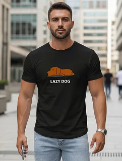 Tshirt męski z nadrukiem czarny model 22161388 - FashionStreet